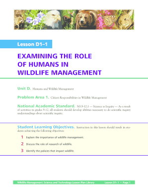 EXAMINING THE ROLE OF HUMANS IN WILDLIFE MANAGEMENT - AZFFA