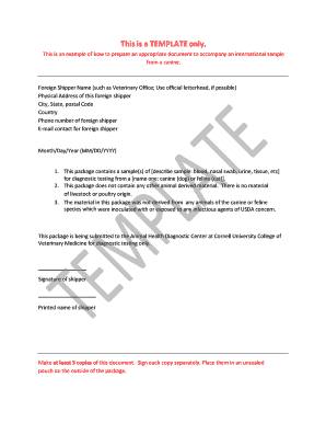 International Canine Sample Submission Form