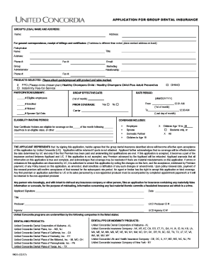 Group Dental Insurance Application