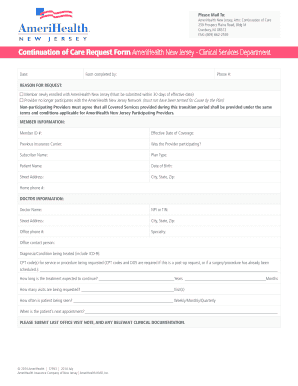 Continuation of Care Request Form