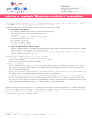HINT Application and Verification of Requirements Form