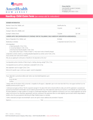 Handicap Child Claim Form