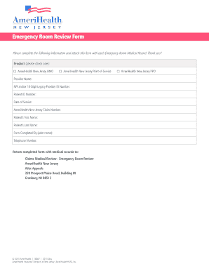 Emergency Room Review Form