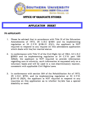 Graduate Degree Program Application