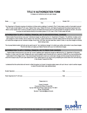 Title IV Authorization Form