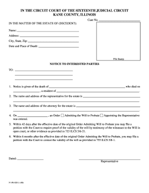 Notice to Interested Parties