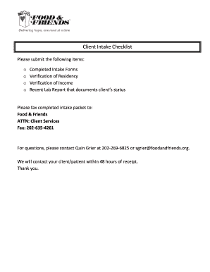 Client Intake Form