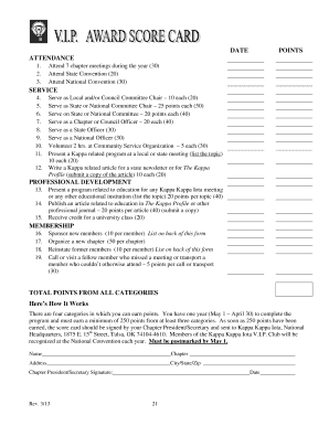 Kappa Kappa Iota VIP Club Points Program