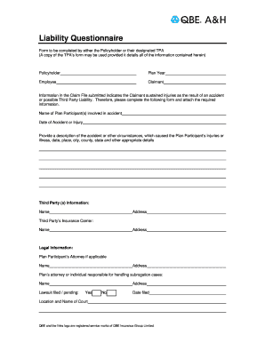 Liability Questionnaire