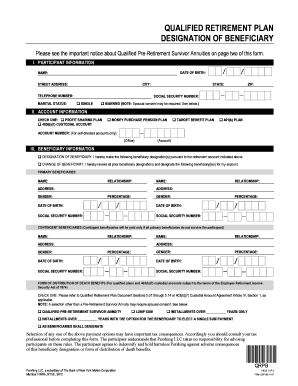 Qualified Retirement Plan Beneficiary Designation Form