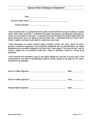 Options Risk Disclosure Statement