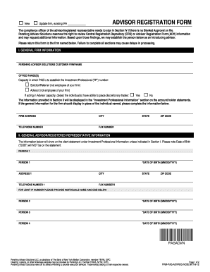 Advisor Registration Form