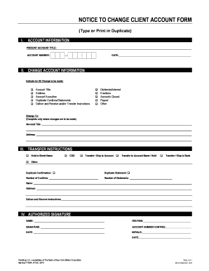 Client Account Change Notice Form