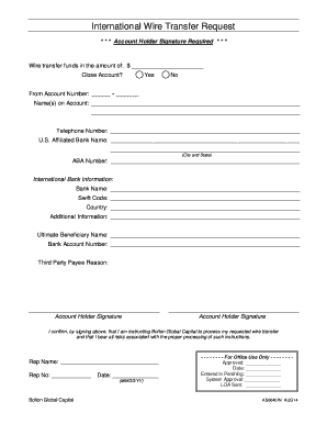 International Wire Transfer Request