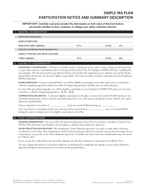 SIMPLE IRA Plan Participation Notice