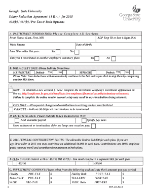 Georgia State Salary Reduction Agreement