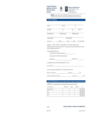 Group Term Life Insurance Application