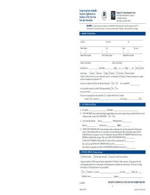 Group Long-Term Disability Insurance Application