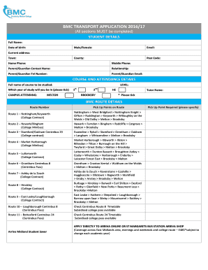 BMC Transport Application 2016/17
