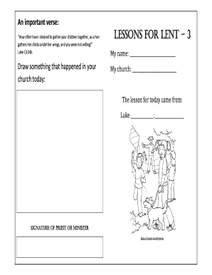 Lent Lesson Worksheet