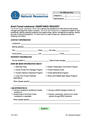 Small Forest Landowner Assistance Request