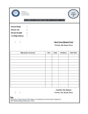 Student Grade Report Form