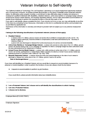 Veteran Self-Identification Form