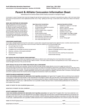 Parent & Athlete Concussion Information Sheet