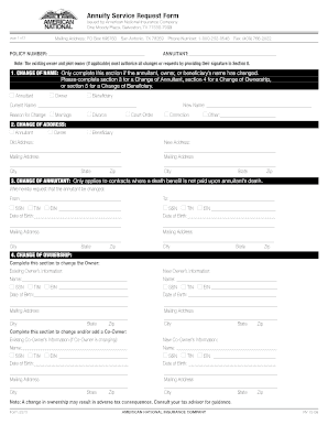 Annuity Service Request Form