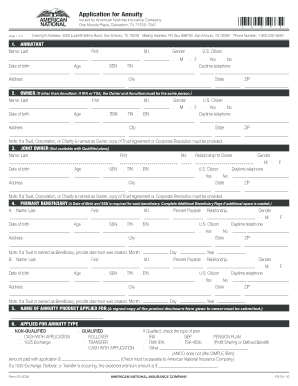 Annuity Application Form