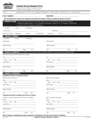 Annuity Service Request Form