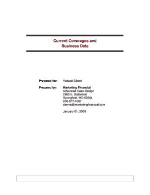 Business Data and Benefits Form