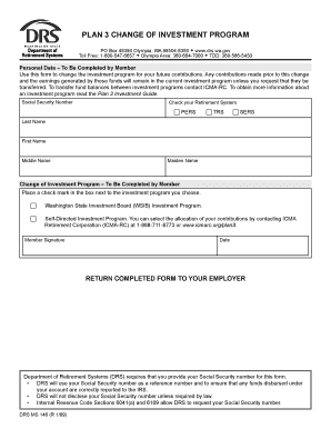 Change of Investment Program Form