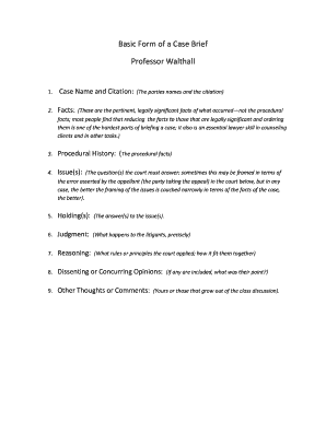 Case Brief Template