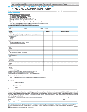 Preparticipation Physical Evaluation Form