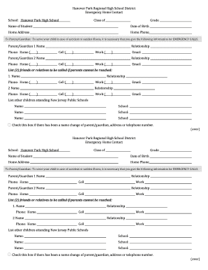Emergency Home Contact Form