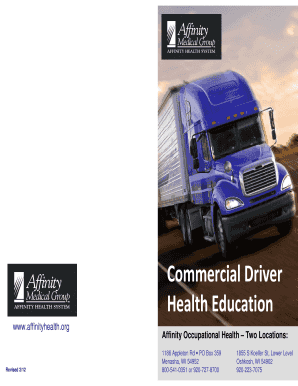 Commercial Driver Health Education - Affinity Health System