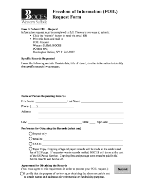 Freedom of Information Request Form