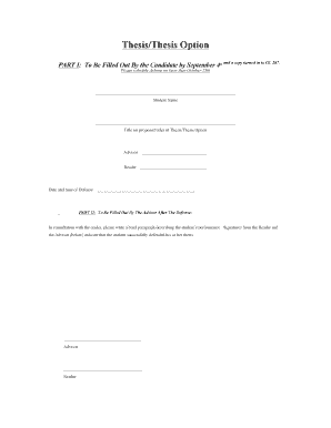 Thesis Defense Form