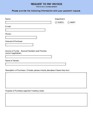 Invoice Payment Request Form