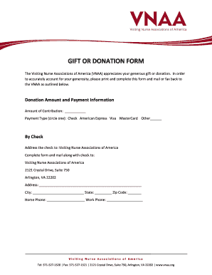 VNAA Gift or Donation Form