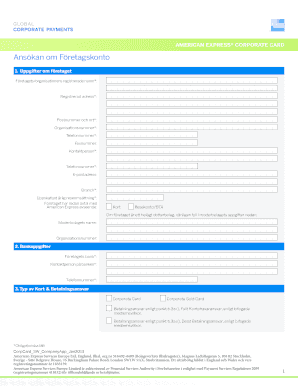 American Express Corporate Card Application Form