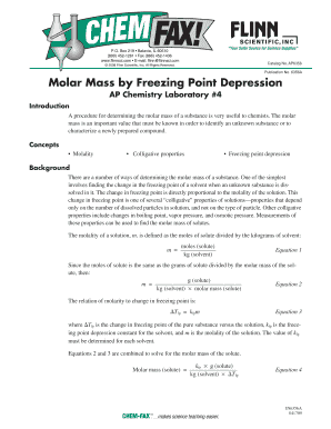 Molar Mass by Freezing Point Depression Lab