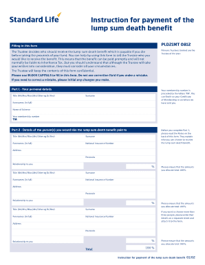 Lump Sum Death Benefit Payment Instruction Form