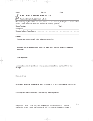 Wellness Worksheet 67