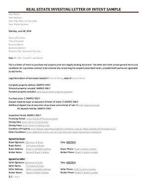 Real Estate Letter of Intent