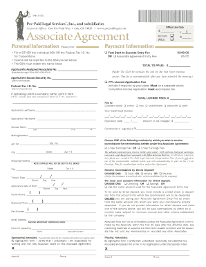 Pre-Paid Legal Services Associate Agreement