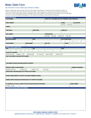 Motor Claim Form