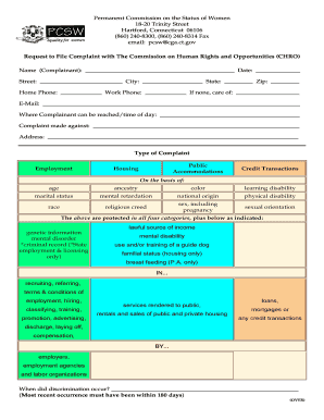Request to File Complaint with CHRO
