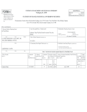 Form 4 Statement of Changes in Beneficial Ownership